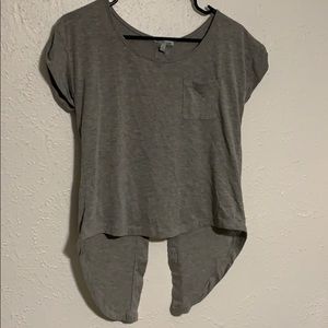Grey Charlotte Russe Button Up Back Shirt